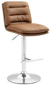 Barhocker Damar Kunstleder chrom - hellbraun