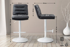 Barhocker Damar Kunstleder wei� - schwarz