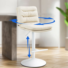 Barhocker Damar Kunstleder wei� - creme