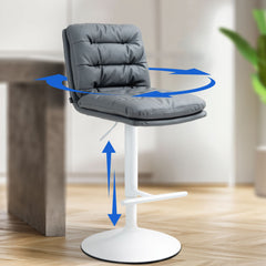 Barhocker Damar Kunstleder wei� - grau