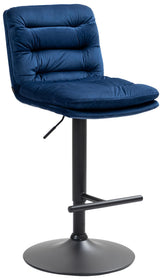 Barhocker Damar Samt schwarz - blau