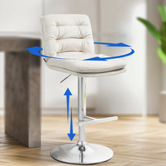 Barhocker Damar Samt chrom - creme