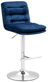 Barhocker Damar Samt chrom - blau