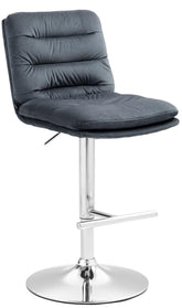 Barhocker Damar Samt chrom - dunkelgrau