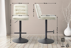 Barhocker Damar Stoff schwarz - creme