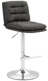 Barhocker Damar Stoff chrom - dunkelgrau