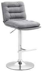 Barhocker Damar Stoff chrom - grau