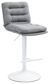 Barhocker Damar Stoff wei� - grau