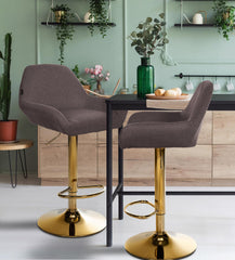Barhocker Braga Gold Stoff - braun