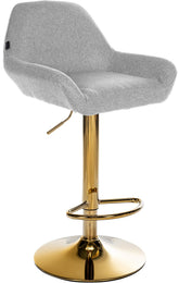 Barhocker Braga Gold Stoff - grau