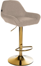 Barhocker Braga Gold Stoff - taupe