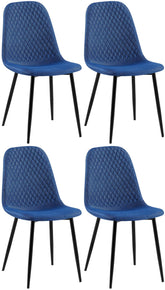 4er Set Stühle Giverny Stoff - blau
