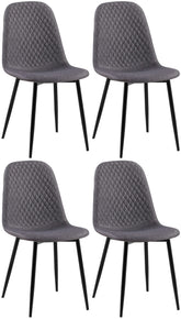 4er Set Stühle Giverny Stoff - dunkelgrau