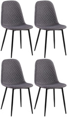 4er Set Stühle Giverny Stoff - dunkelgrau