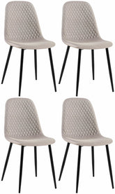 4er Set Stühle Giverny Stoff - grau