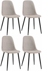 4er Set Stühle Giverny Stoff - grau