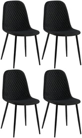 4er Set Stühle Giverny Stoff - schwarz