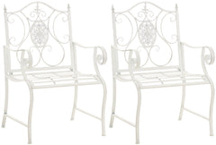 2er Set Gartenst�hle Punjab - antik wei� by Dropshipping-Europe – Gartenm�bel