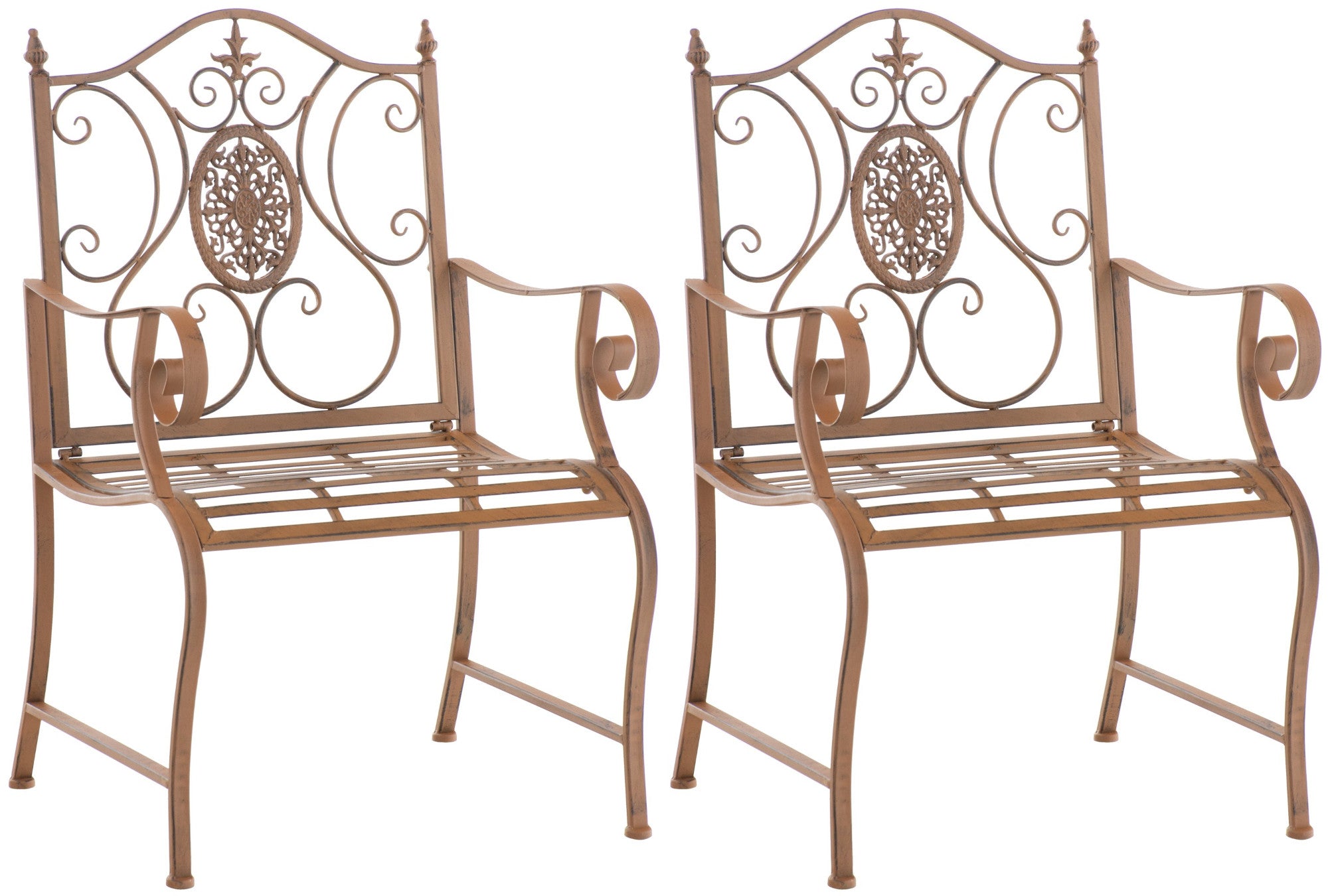 2er Set Gartenst�hle Punjab - antik braun by Dropshipping-Europe – Gartenm�bel