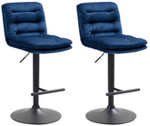 2er Set Barhocker Damar Samt schwarz - blau