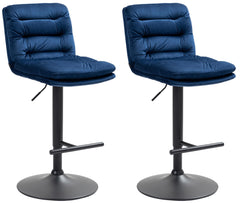2er Set Barhocker Damar Samt schwarz - blau