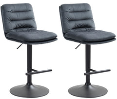 2er Set Barhocker Damar Samt schwarz - dunkelgrau