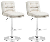 2er Set Barhocker Damar Samt chrom - creme