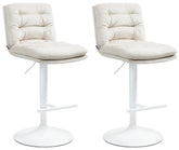 2er Set Barhocker Damar Samt wei� - creme