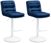 2er Set Barhocker Damar Samt wei� - blau