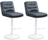 2er Set Barhocker Damar Samt wei� - dunkelgrau