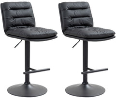 2er Set Barhocker Damar Kunstleder schwarz - schwarz