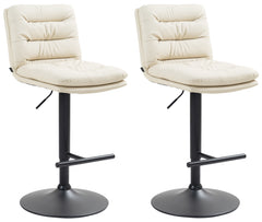 2er Set Barhocker Damar Kunstleder schwarz - creme