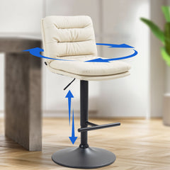 2er Set Barhocker Damar Kunstleder schwarz - creme