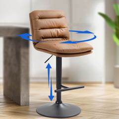 2er Set Barhocker Damar Kunstleder schwarz - hellbraun