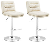 2er Set Barhocker Damar Kunstleder chrom - creme