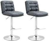 2er Set Barhocker Damar Kunstleder chrom - grau