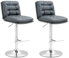 2er Set Barhocker Damar Kunstleder chrom - grau