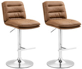 2er Set Barhocker Damar Kunstleder chrom - hellbraun