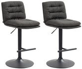 2er Set Barhocker Damar Stoff schwarz - dunkelgrau