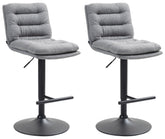 2er Set Barhocker Damar Stoff schwarz - grau