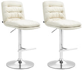 2er Set Barhocker Damar Stoff chrom - creme