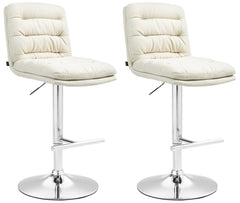 2er Set Barhocker Damar Stoff chrom - creme