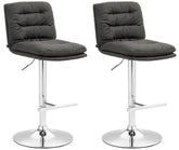 2er Set Barhocker Damar Stoff chrom - dunkelgrau