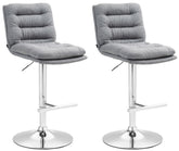 2er Set Barhocker Damar Stoff chrom - grau