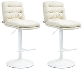 2er Set Barhocker Damar Stoff wei� - creme