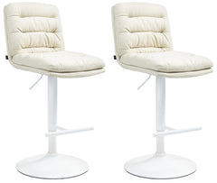 2er Set Barhocker Damar Stoff wei� - creme