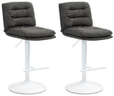 2er Set Barhocker Damar Stoff wei� - dunkelgrau