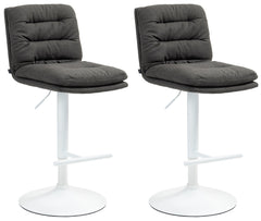 2er Set Barhocker Damar Stoff wei� - dunkelgrau