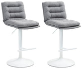 2er Set Barhocker Damar Stoff wei� - grau