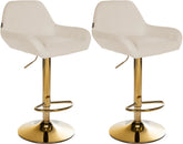 2er Set Barhocker Braga Gold Stoff - creme